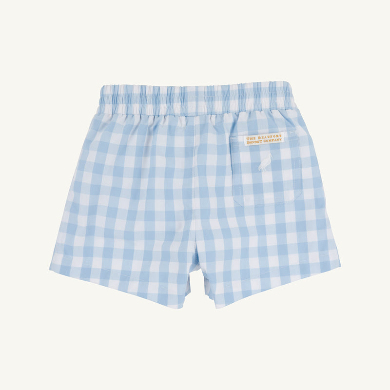 Sheffield Shorts - Barrington Blue Check with Worth Avenue White Stork