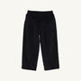 Sheffield Pants in Newport Night Corduroy with Richmond Red Stork from The Beaufort Bonnet Company are displayed flat against a plain white background. These pants feature an elastic waistband, a straight-leg cut, and a clean design with no visible pockets or decorative details.
