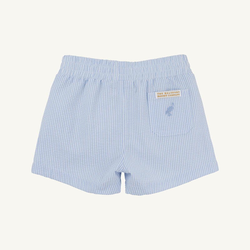 Sheffield Shorts - Breakers Blue Seersucker with Breakers Blue