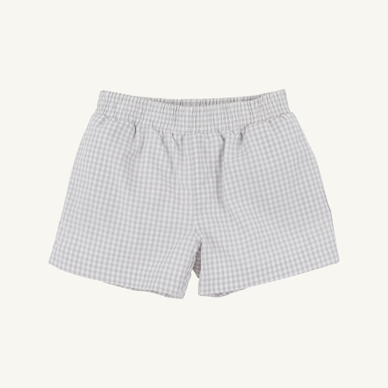 Sheffield Shorts - Grantley Gray Mini Gingham with Park City Periwinkle Stork