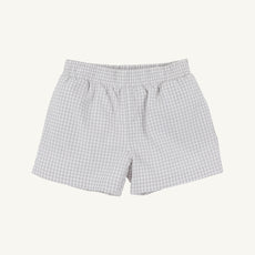 Sheffield Shorts - Grantley Gray Mini Gingham with Park City Periwinkle Stork
