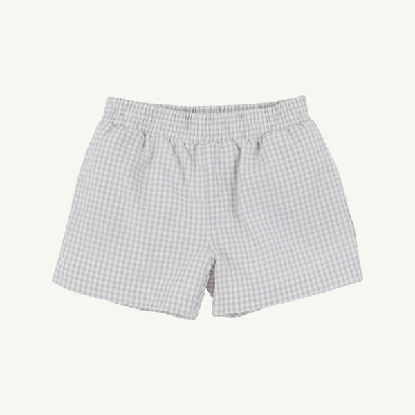 Sheffield Shorts - Grantley Gray Mini Gingham with Park City Periwinkle Stork