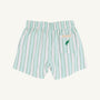 Sheffield Shorts - Tally Rd. Ticking Stripe with Green Stork