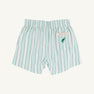 Sheffield Shorts - Tally Rd. Ticking Stripe with Green Stork