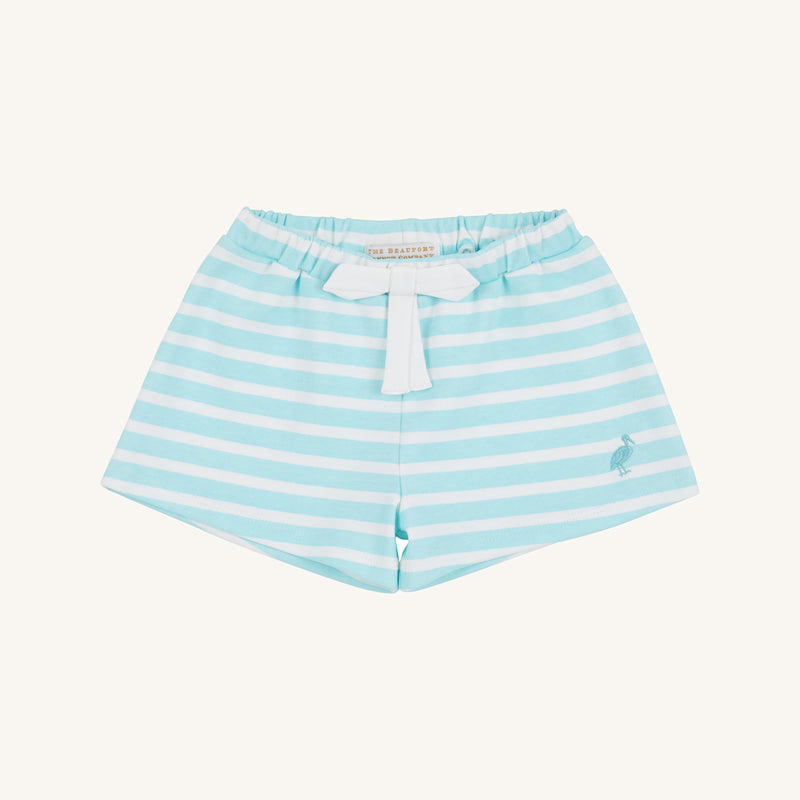 Shipley Shorts - Edisto Egg Blue Stripe with Worth Avenue White Stork