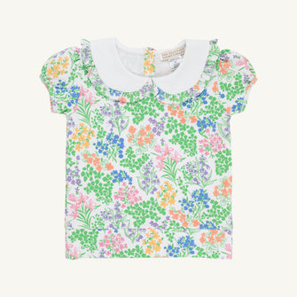 Embroidery result for: Short Sleeve Maude's Cassidy Comfy Crewneck - Gaston Street Garden with Worth Avenue White