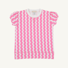Short Puff Sleeve Cassidy Comfy Crewneck - Tribeca Trims with Worth Avenue White