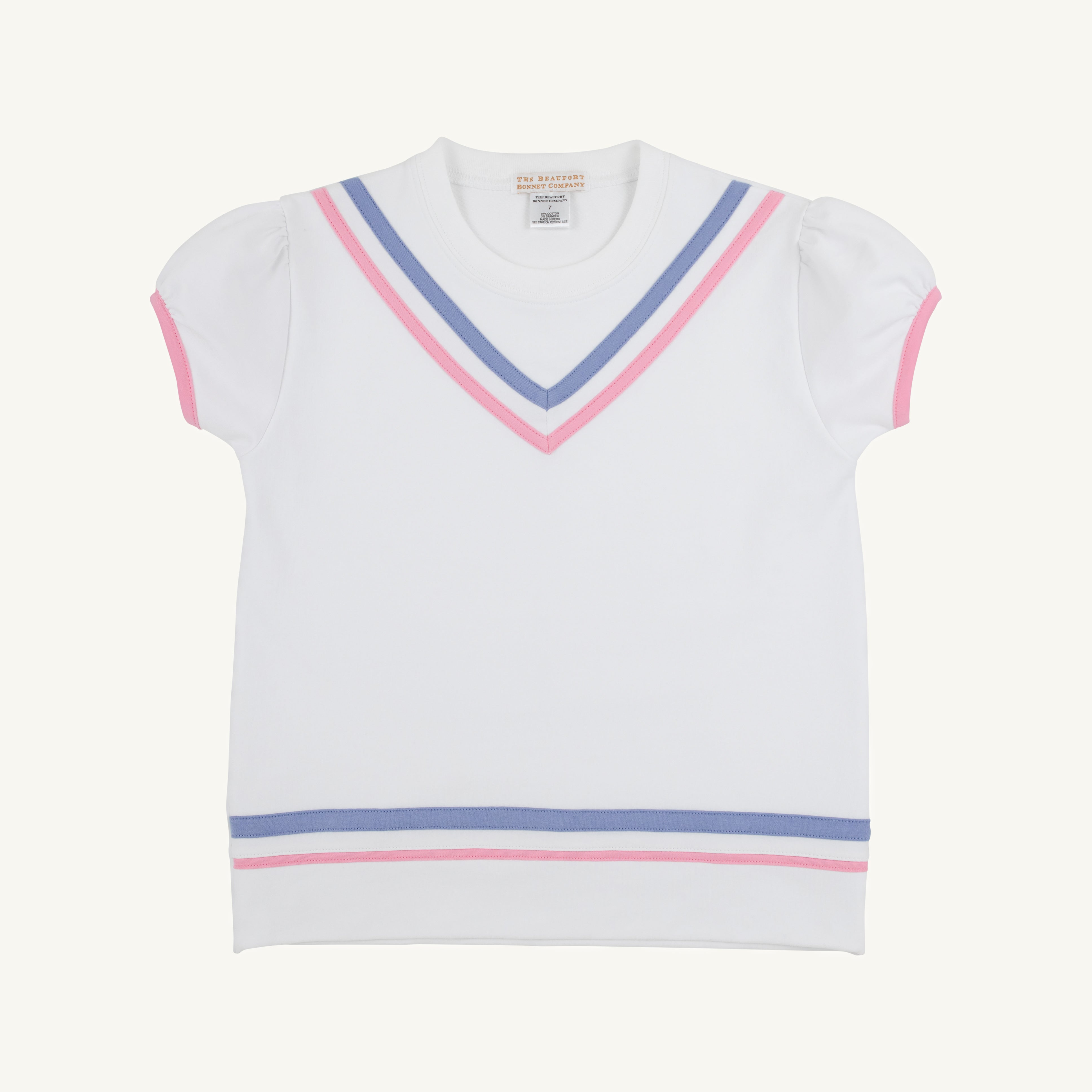 Short Puff Sleeve Cassidy Comfy Crewneck - White