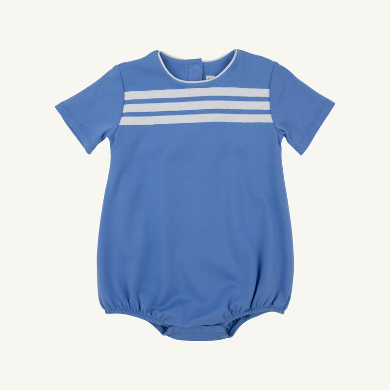 Short Sleeve Beau Bubble - Sunrise Blvd. Blue with Worth Avenue White