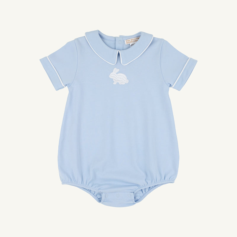 Short Sleeve Biltmore Bubble - Beale Street Blue with Worth Avenue White & Bunny Embroidery