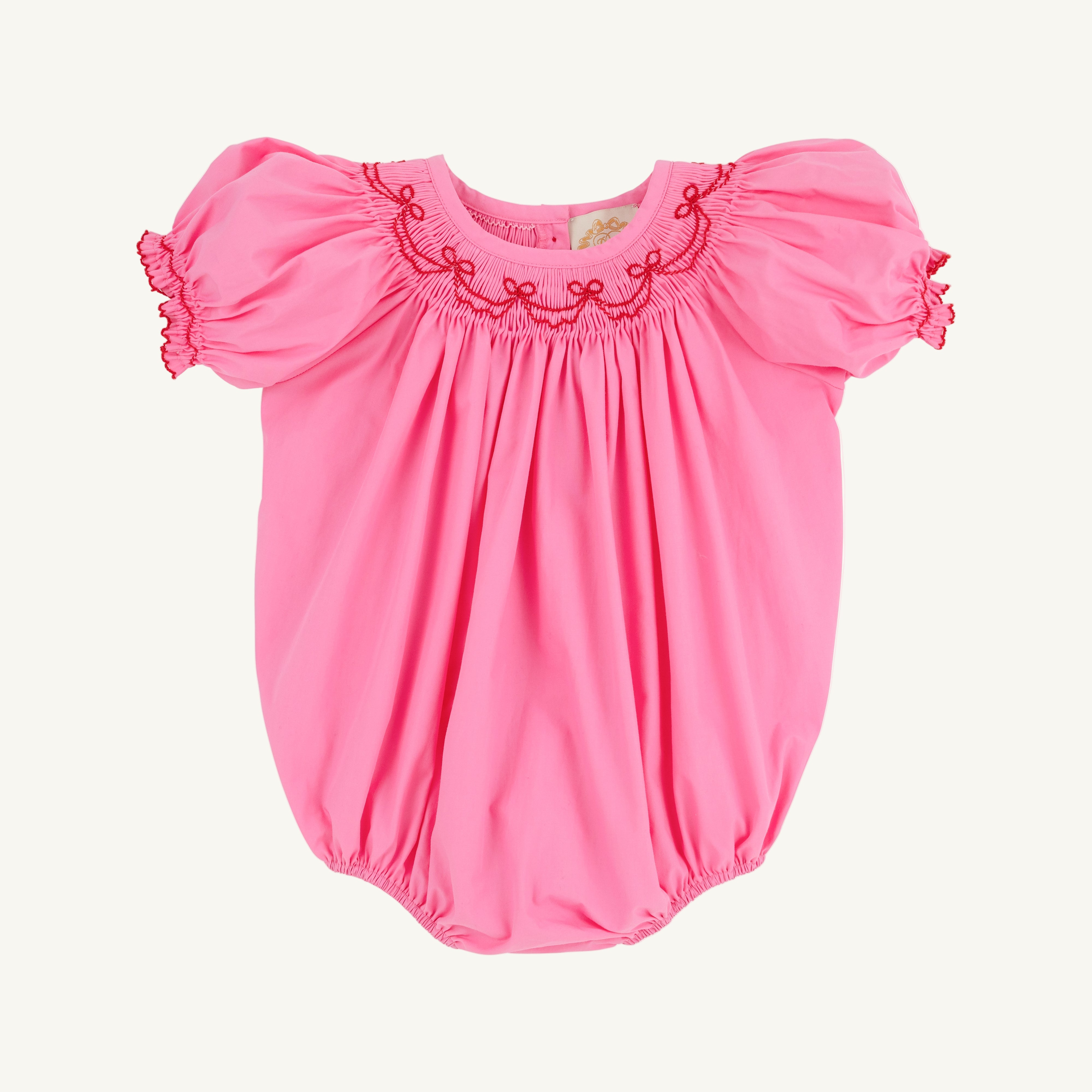Short Sleeve Bridget Bubble - Hamptons Hot Pink with Richmond Red