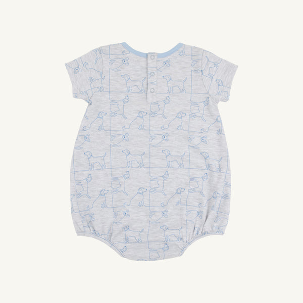 Short Sleeve Patton Play Bubble - Puppy Puzzle with Beale Street Blue