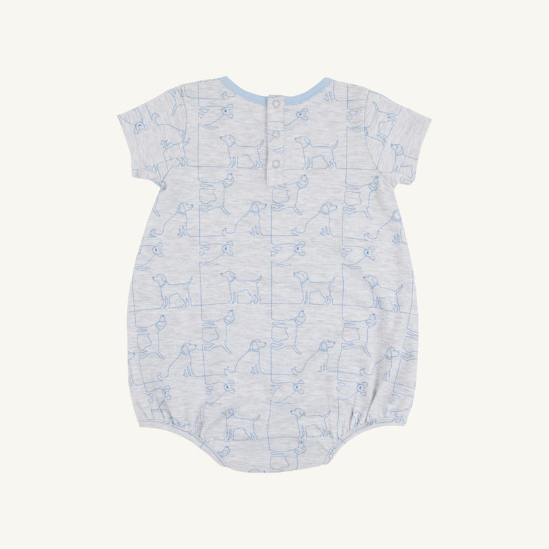 Short Sleeve Patton Play Bubble - Puppy Puzzle with Beale Street Blue