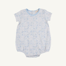 Short Sleeve Patton Play Bubble - Puppy Puzzle with Beale Street Blue