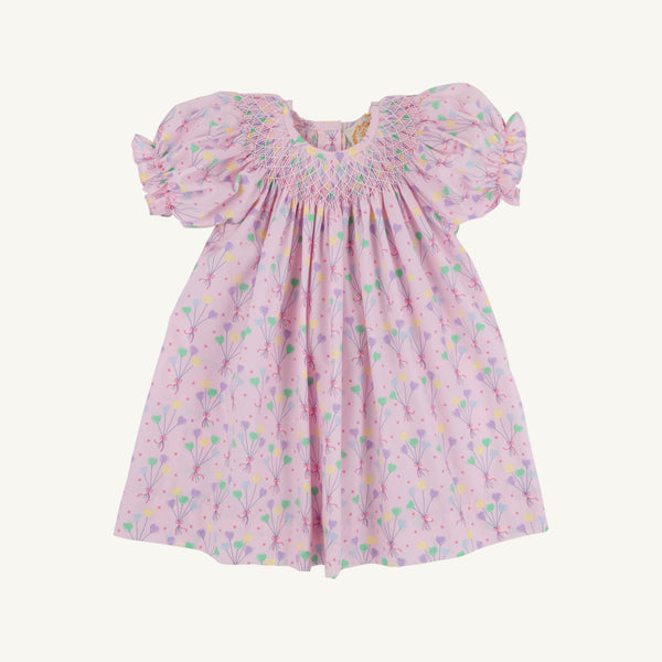 Short Sleeve Sandy Smocked Dress - A Little Pop with Worth Avenue White