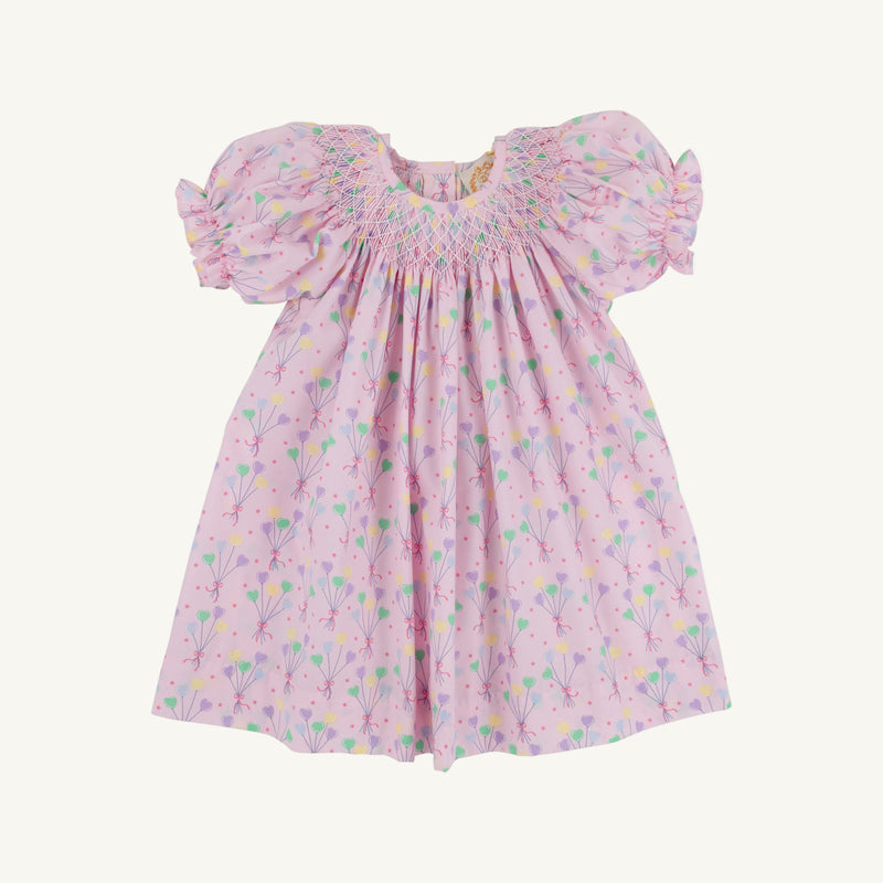 Short Sleeve Sandy Smocked Dress - A Little Pop with Worth Avenue White