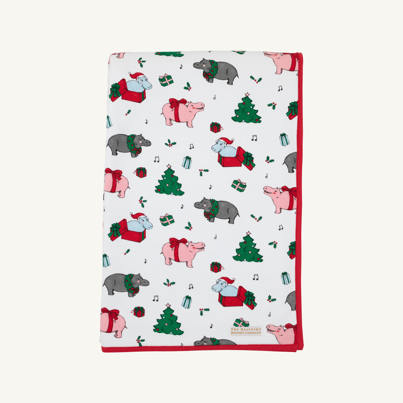 Silent Night Throw - I Want a Hippopotamus with Richmond Red