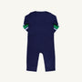Sir Proper's Rugby Romper - Nantucket Navy with Beale Street Blue & Kiawah Kelly Green Stripe