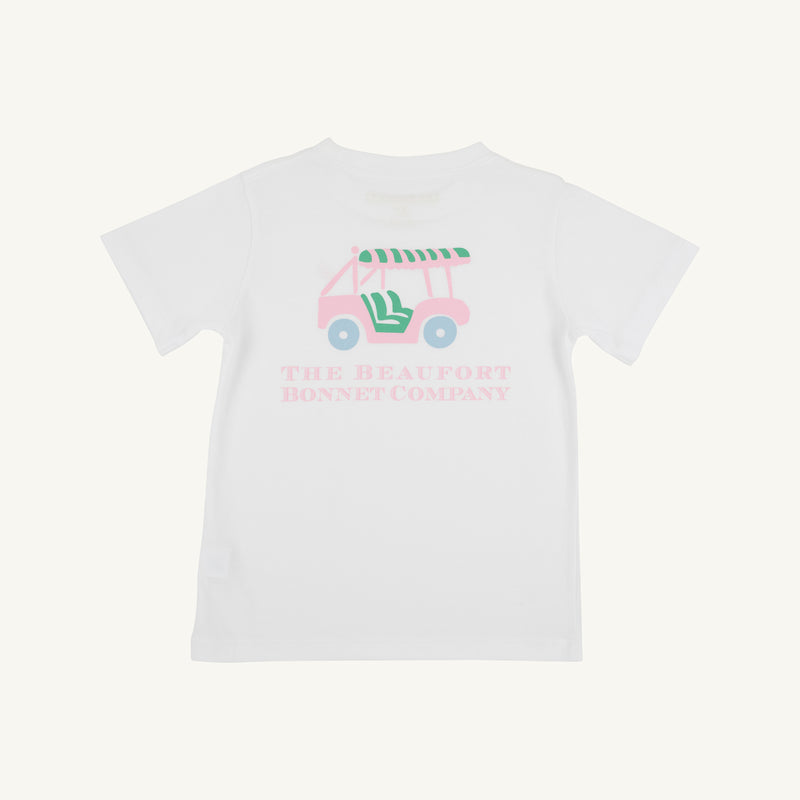 Sir Proper's T-Shirt - Worth Avenue White with Golf Cart