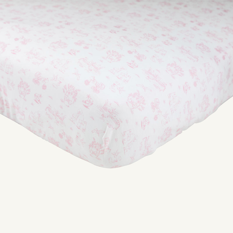 Sleep Tight Crib Sheet - Sir Proper's Sweet Arrival (Hamptons Hot Pink)