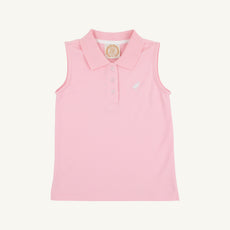Sleeveless Anna Price Polo - Pier Party Pink with Worth Avenue White