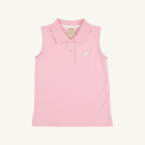 Sleeveless Anna Price Polo - Pier Party Pink with Worth Avenue White