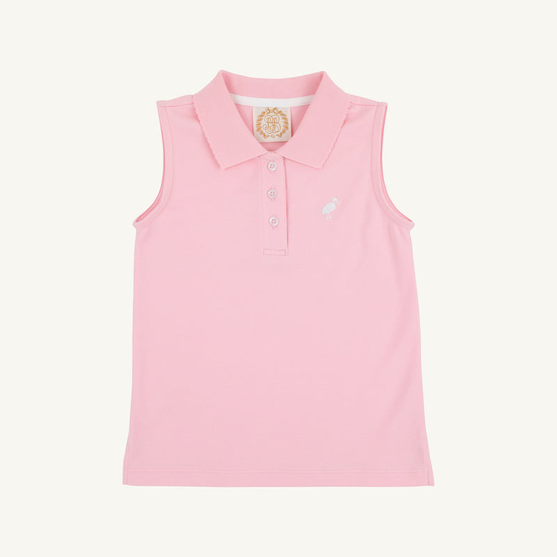 Sleeveless Anna Price Polo - Pier Party Pink with Worth Avenue White