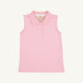 Sleeveless Anna Price Polo - Pier Party Pink with Worth Avenue White