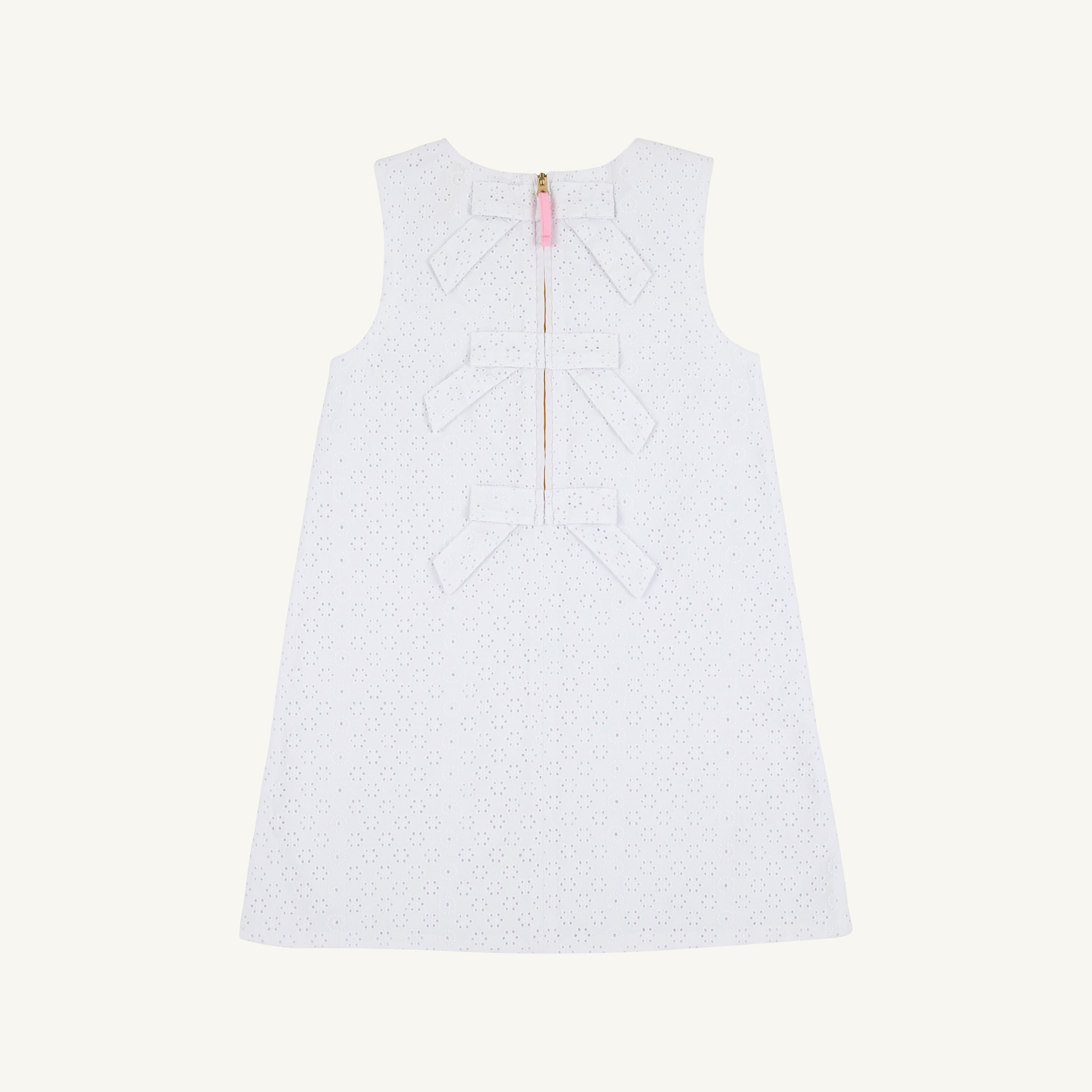 Sleeveless Betts Bow Dress - Worth Avenue White Eyelet