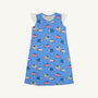 Sleeveless Polly Play Dress - Here Fishy Fishy with Worth Avenue White