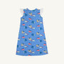 Sleeveless Polly Play Dress - Here Fishy Fishy with Worth Avenue White