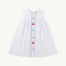 Sleeveless Tabitha's Teachers Pet Dress - Worth Avenue White with Sailboats