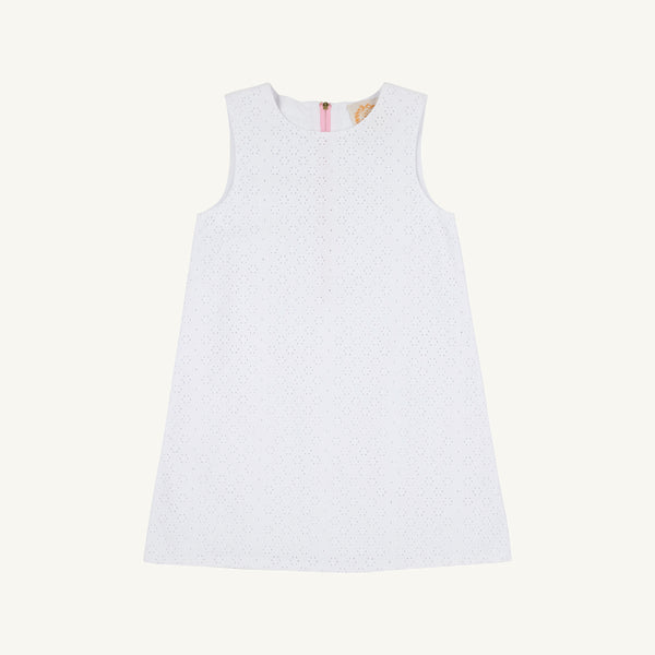 Sleeveless Betts Bow Dress - Worth Avenue White Eyelet