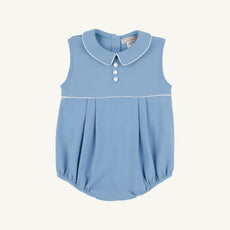 Sleeveless Bradford Bubble - Sarasota Sky & Worth Avenue White