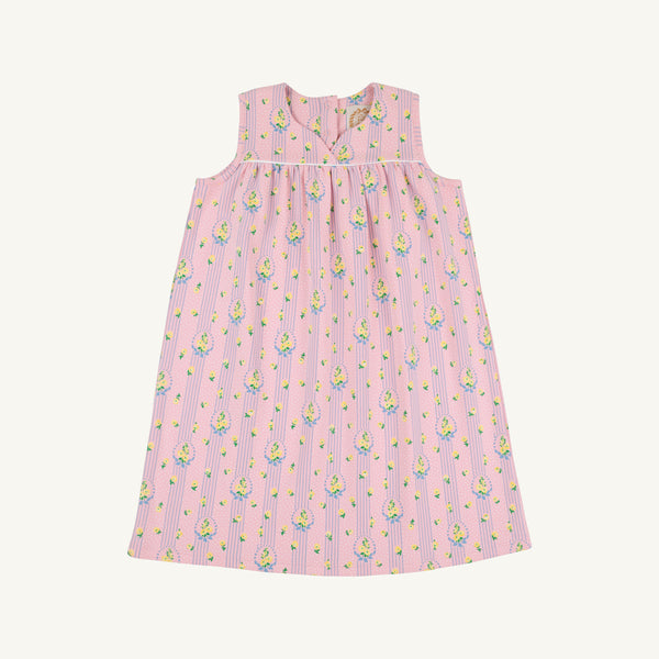 Sleeveless Dowell Day Dress - Central Park Posies & Worth Avenue White