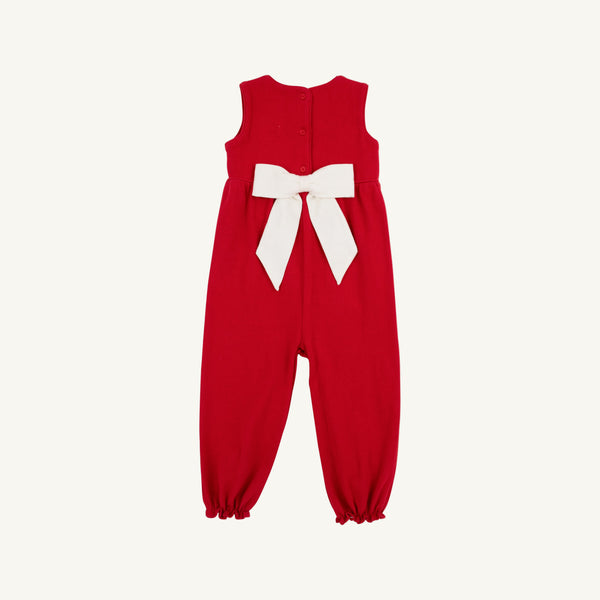 Sleeveless Rebecca Romper - Richmond Red with Palmetto Pearl
