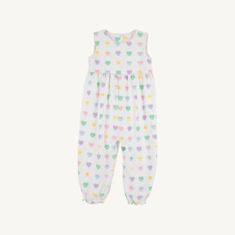 Embroidery result for: Sleeveless Rebecca Romper - We Heart You with Palm Beach Pink