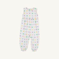 Sleeveless Rebecca Romper - We Heart You with Palm Beach Pink