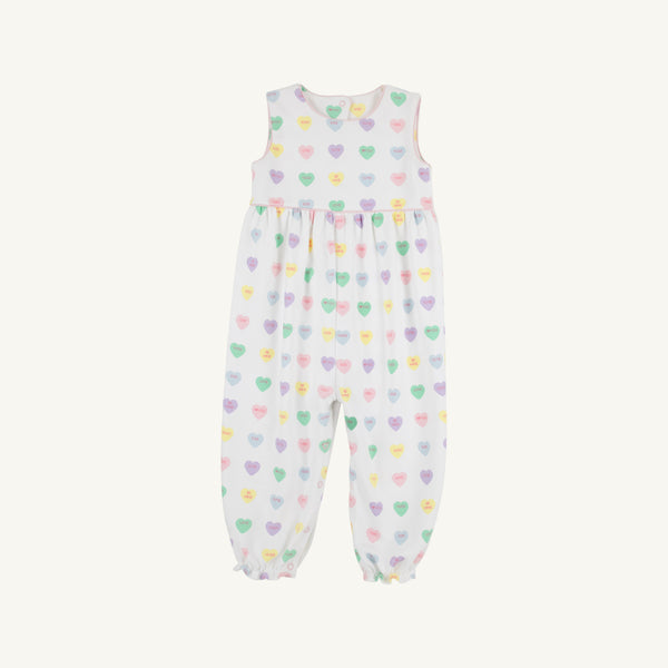 Sleeveless Rebecca Romper - We Heart You with Palm Beach Pink