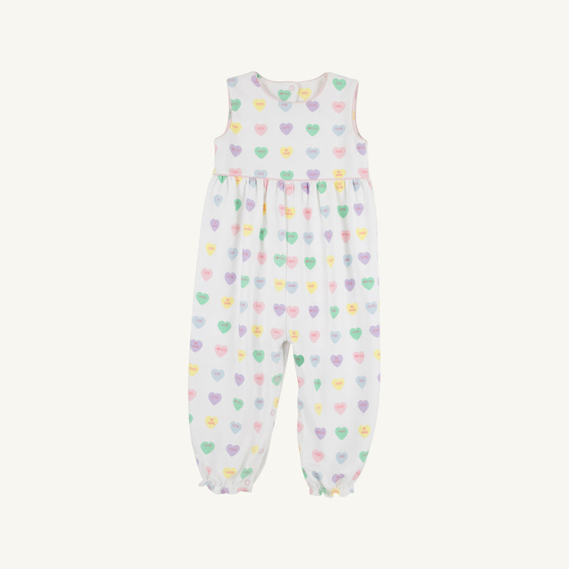 Sleeveless Rebecca Romper - We Heart You with Palm Beach Pink