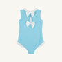 Sleeveless Sarasota Surf Suit - Belhaven Blue with Worth Avenue White Eyelet