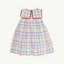 Sleeveless Stewart's Square Collar Dress - Wellington Windowpane with Richmond Red