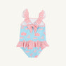 St. Lucia Swimsuit - Parrot Cay Canopy with Parrot Cay Coral Stripe