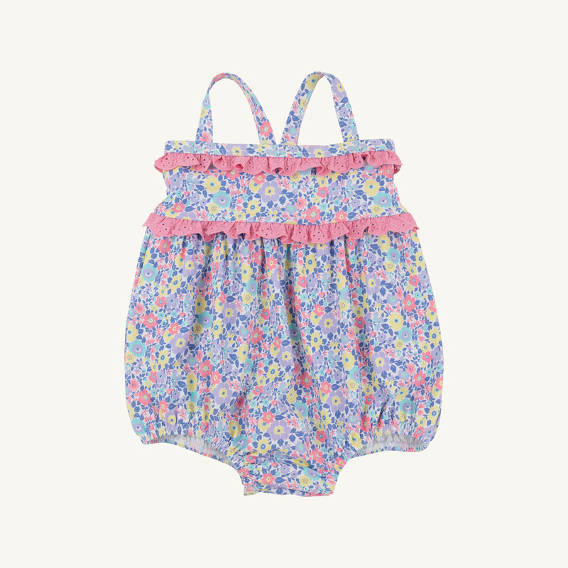 St. Bart's Bubble Bathing Suit - Briar Patch Petals with Hamptons Hot Pink