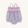 St. Bart's Bubble Bathing Suit - Briar Patch Petals with Hamptons Hot Pink
