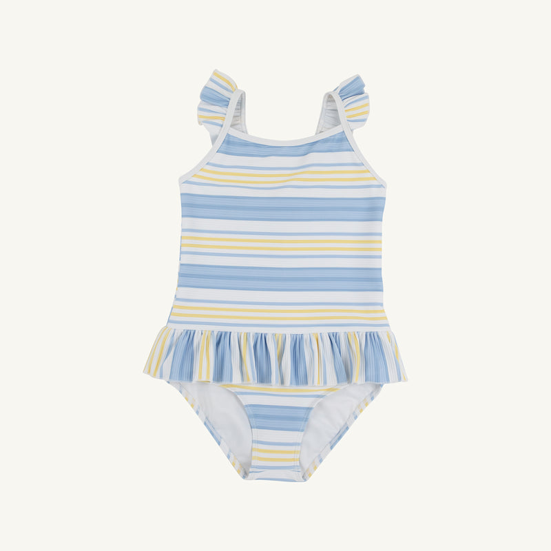 St. Lucia Swimsuit - Sobro Stripe with Worth Avenue White