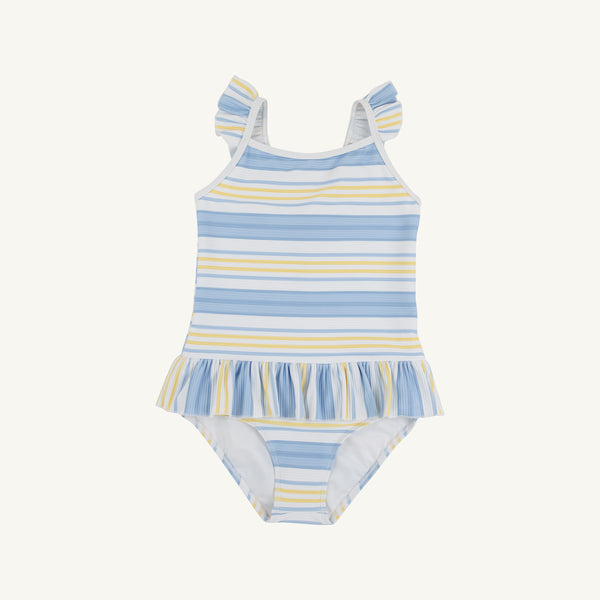 St. Lucia Swimsuit - Sobro Stripe with Worth Avenue White