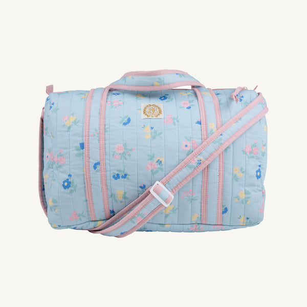Stewart's Sleepover Tote - Little London Flowers with Pink Gingham