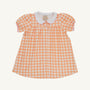 Tabitha's Teacher's Pet Dress - Seashore Sherbet Gingham with Worth Avenue White