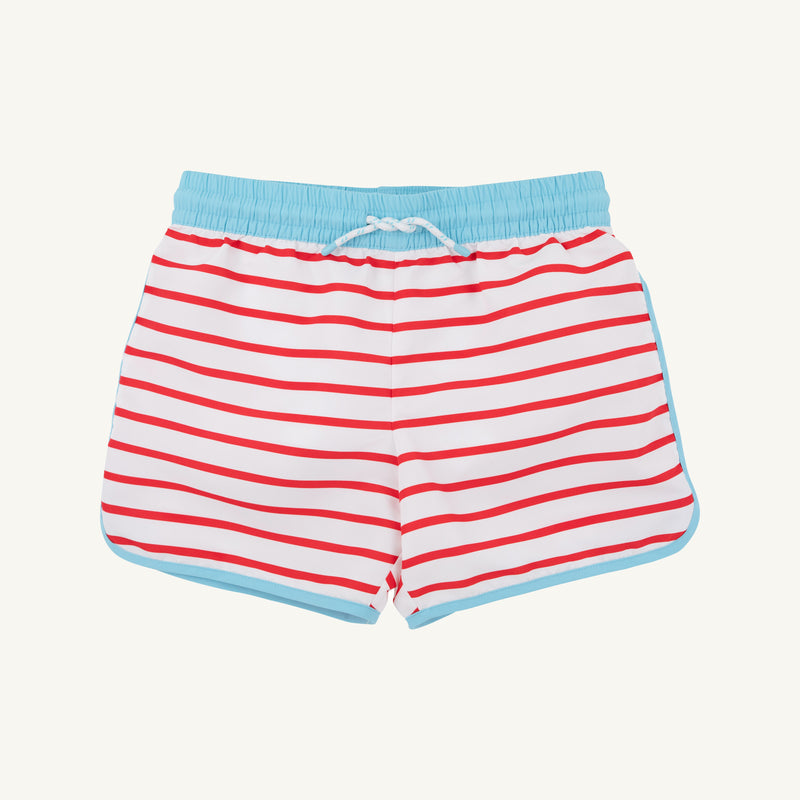 Tanner Trunks - Richmond Red Stripe with Belhaven Blue